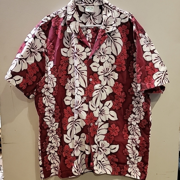 Vtg Jade Fashions Hawaiian Camp Shirt Mens 2XL Button Up Red Mod Retro - Picture 1 of 4